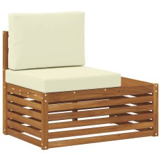 Vidaxl Zunanja garnitura za sedenje z blazino 5 Kos Naravna in smetana