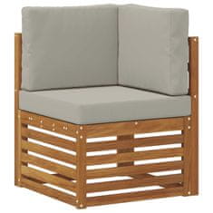 Vidaxl Zunanja garnitura za sedenje 4 Kos Naravna in svetlo siva