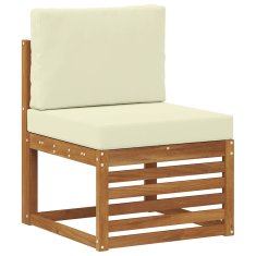 Vidaxl Zunanja garnitura za sedenje z blazino 5 Kos Naravna in smetana