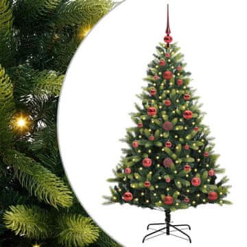 Vidaxl Umjetna zložljiva božićna jelka 150 LED Zelena 120 cm PVC in PE