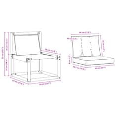Vidaxl 2 Kos Zunanji kavč Masiven les akacije Naravna