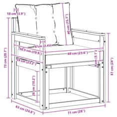 Vidaxl 2 Kos Zunanji kavč Masiven les akacije Naravna