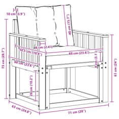 Vidaxl 2 Kos Zunanji kavč Masiven les akacije Naravna