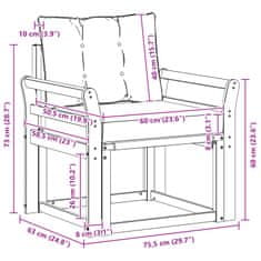 Vidaxl 2 Kos Zunanji kavč Masiven les akacije Naravna