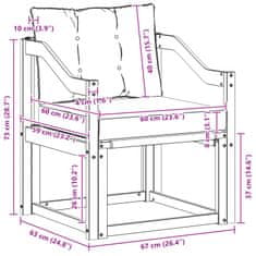 Vidaxl 2 Kos Zunanji kavč Masiven les akacije Naravna