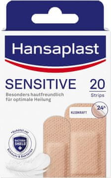 slomart Hansaplast Sensitive Skin obliži, Light, pakiranje 20 kosov, prijazni do kože in hipoalergeni obliži za rane z zaščito pred bakterijami, varno prileganje, neboleče odstranjevanje