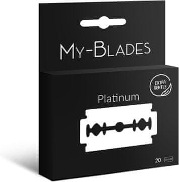 slomart Premium Platinum - 20 izjemno ostrih & nežnih britvic za britvico | kaljeno nerjaveče jeklo | dolgotrajno & trajnostno | dvojna rezila idealna za občutljivo kožo