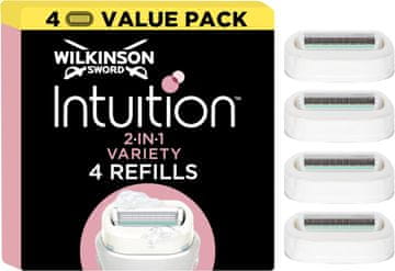slomart Wilkinson Sword Intuition 2-v-1 Ultra Moisture rezila za britje za ženske, z vonjem karitejevega masla, britvica za vsakodnevno britje, 3 kosi in 1 gratis