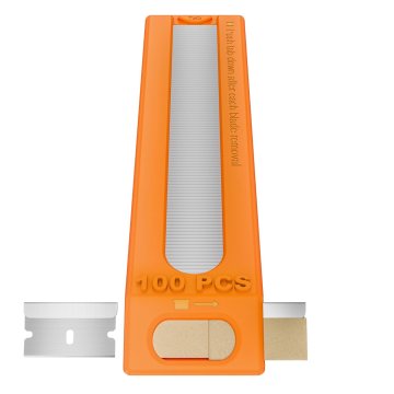 slomart 100-pack britvic z eno rezilo z dozirnikom - za strgala, 38 mm × 19 mm, primerno za standardna strgala, za odstranjevanje barve, nalepk in nalepk - DIY & Profi
