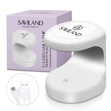 slomart Saviland Mini U V lučka - 16W U V/LED lučka za nohte Sušilnik za nohte za gel lak, poli-builder gel za nohte, lepilni gel, orodja za nail art za začetnike, domače mojstre, profesionalne salone