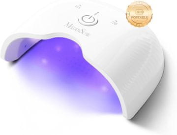 slomart MelodySusie Mala UV lučka za gel nohte s prenosno zasnovo, P-ART06G Polnilni sušilnik za nohte s pametnim senzorjem utrjuje mehke gele, polovično utrjen gel, bel