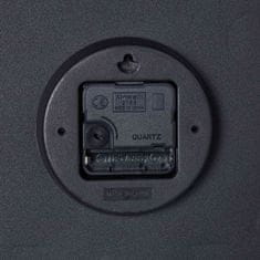 Quartz Moderna stenska ura s črno številčnico in belimi kazalci, mehanizem na baterije