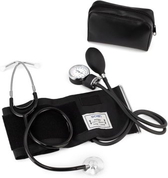 slomart Scian Manuelles merilnik krvnega tlaka, ročna manšeta za merjenje krvnega tlaka na roki s stetoskopom (črna-BK2)