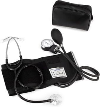 slomart SCIAN Ročni merilnik krvnega tlaka s stetoskopom - Aneroidni sfigmomanometer za merjenje na nadlakti, medicinska oskrba s torbico za medicinsko sestro, zdravnika, starejše odrasle (črna)