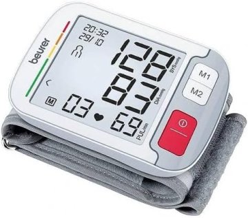 slomart Beurer BC 51 merilnik krvnega tlaka na zapestju, klinično validiran, indikator pozicioniranja, XL zaslon, barvni indikator tveganja, zaznavanje aritmije, 2 x 120 spominskih mest