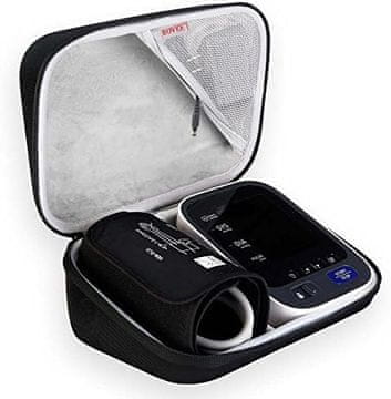 slomart BOVKE Torbica za prenašanje potovalna torba za OMRON X3 Comfort/OMRON X4/OMRON X2 Smart/Basic/Omron M3 Avtomatski merilnik krvnega tlaka na nadlakti in manšeta, mrežasta torbica in polnilnik, črna