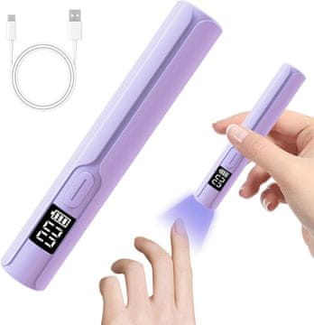 slomart UV lampe za gel nohte, mini UV lampa za nohte 3W, USB prenosna majhna LED naprava za sušenje laka za nohte za gel lak, 20s/60s časovni načini, LED zaslon, idealna za začetnike, domače mojstre