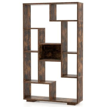 Northio Moderna knjižna polica z odprtimi policami in zaščito pred prevračanjem, rjava, 70 x 20 x 120 cm