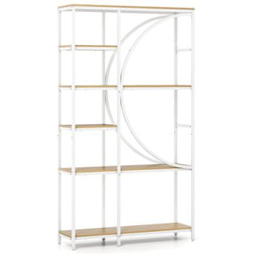 Northio 6-nadstropna industrijska knjižna polica z odprtimi policami, bela