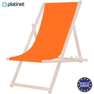 Platinet PSW leseni ležalnik, zložljiv, bukov les, oranžen