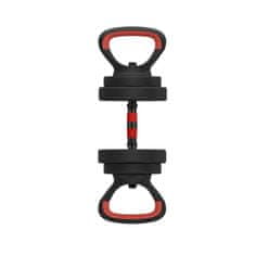 Ksix komplet uteži 10 kg, ročke, plošče z utežmi, palica, kettlebell, črna.