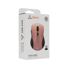 S-box brezžična miška WM-993, roza