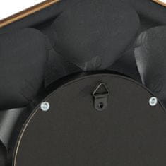 Northix Komplet 3 osmerokotnih stenskih ogledal z rožami, enostavna namestitev, povečuje svetlobo