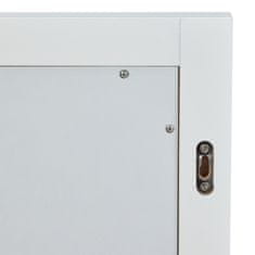 Northix Belo stensko ogledalo s polico, elegantna zasnova, praktično shranjevanje