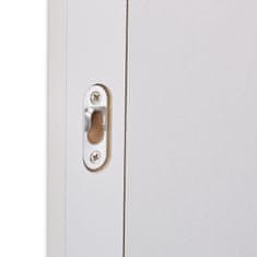 Northix Kopalniško stensko ogledalo s polico, bel okvir, integrirana polica za shranjevanje