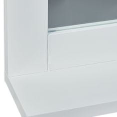 Northix Belo stensko ogledalo s polico, elegantna zasnova, praktično shranjevanje