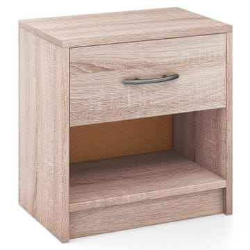 Northix Nočna omarica s predalom, mala stranska mizica z odprtim predelkom, 38,5 x 28 x 40,5 cm, naravna