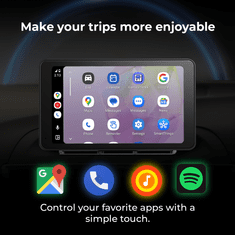 AutoSky APID-301 - brezžični Apple CarPlay in Android Auto, 7" zaslon na dotik + vzvratna kamera, plug & play za vse avtomobile