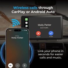 AutoSky APID-301 - brezžični Apple CarPlay in Android Auto, 7" zaslon na dotik + vzvratna kamera, plug & play za vse avtomobile