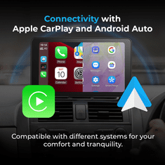 AutoSky APID-301 - brezžični Apple CarPlay in Android Auto, 7" zaslon na dotik + vzvratna kamera, plug & play za vse avtomobile