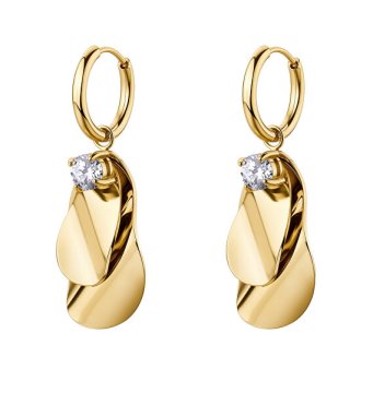 Brosway Moderni pozlačeni uhani s kristali 2v1 Bloom BOM22