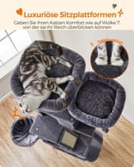 Songmics Mačje drevo ekstra veliko 60x50x206 cm sivo