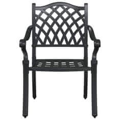 Vidaxl Komplet vrtne mize 3 pcs Črna Lit aluminij