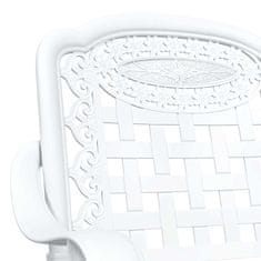 Vidaxl Komplet vrtne mize 3 pcs Bela Lit aluminij