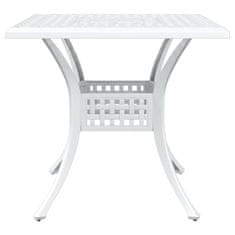 Vidaxl Komplet vrtne mize 3 pcs Bela Lit aluminij