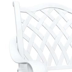 Vidaxl Komplet vrtne mize 3 pcs Bela Lit aluminij