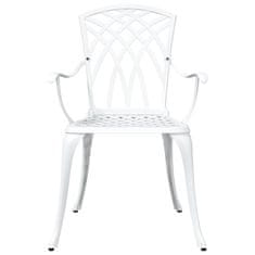 Vidaxl Komplet vrtne mize 3 pcs Bela Lit aluminij