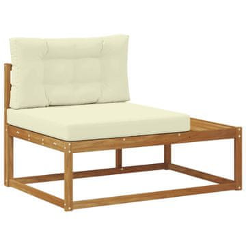 Vidaxl Zunanji konec kavča z blazino Naravna 115 x 83 x 73 cm