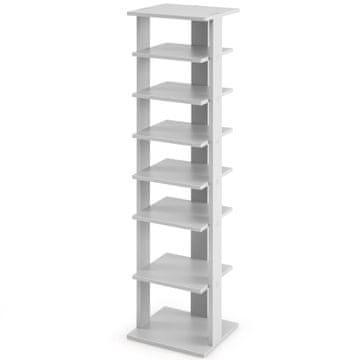 Northix Nastavljivo 8-nadstropno leseno stojalo za čevlje sivo