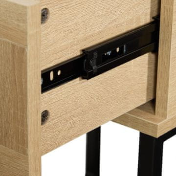 Northix Nočna omarica s predalom in kovinskim okvirjem sodoben in trpežen dizajn