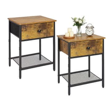 Northix Nočna omarica 2-delna predal in polica sodoben dizajn