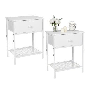 Northix Nočna omarica 2-delna s predalom in polico funkcionalna zasnova