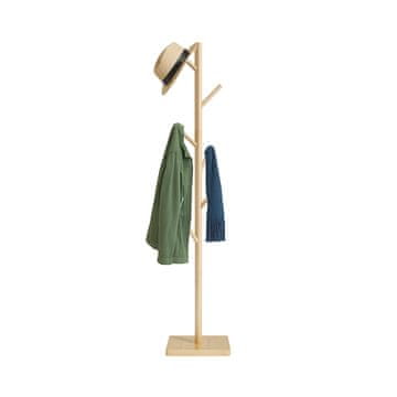 Northix Leseno stojalo za plašče z 8 kavlji, samostoječa zasnova, nastavljiva višina