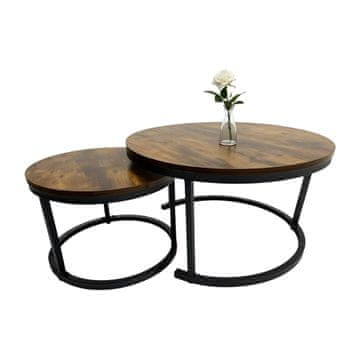 Northix Industrijske vgradne stranske mizice, komplet 2 kosov, lesni učinek