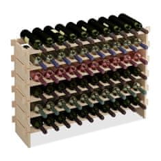 Northix Raztegljivo stojalo za vino iz neobdelanega borovega lesa za več steklenic