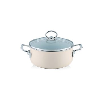 Riess Avorio 2 L krem keramični lonec s pokrovom